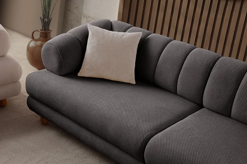 3-personers sofa Atelier Del Sofa Gloria (240 x 80 x 95 cm) Antracit - Antracit - Møbler - Sofaer - 3 personers sofa