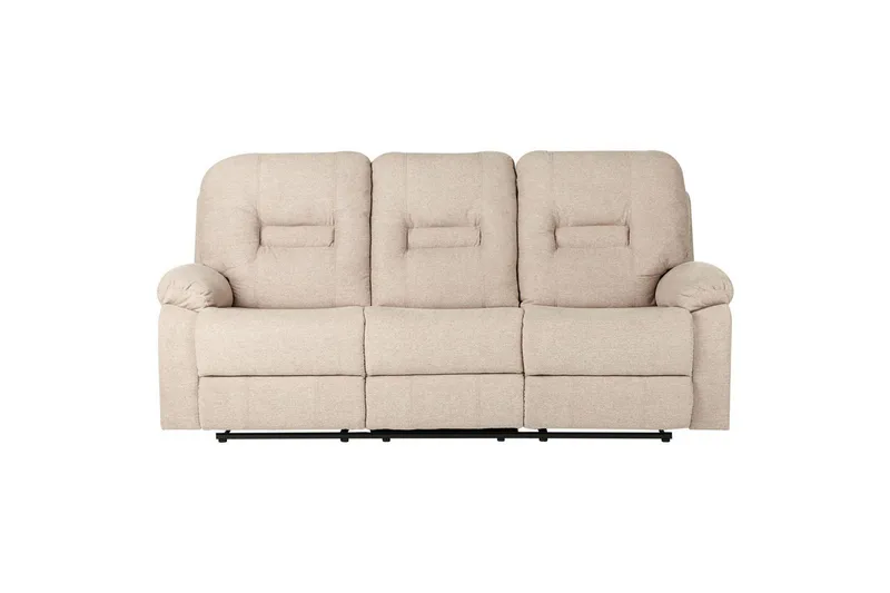 3-personers reclinersofa, manuel Delia - Beige, sort - Møbler - Sofaer - 3 personers sofa
