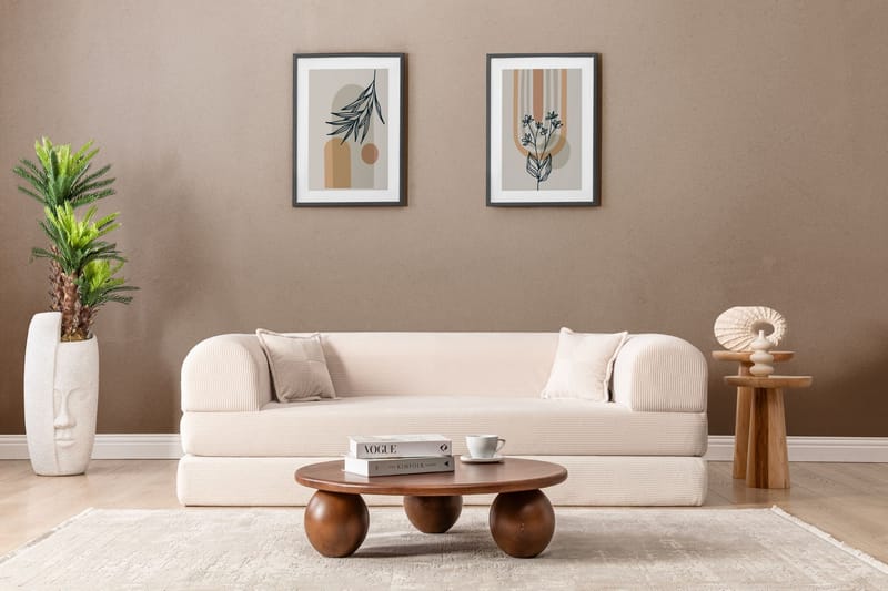 3-personers sovesofa Atelier Del Sofa Legom Eco (190 x 90 x 25 cm) Creme - Møbler - Sofaer - Sovesofaer