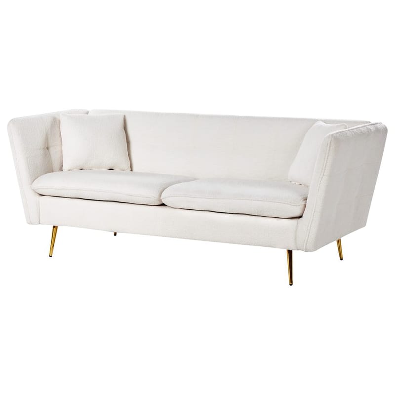 3-personers sofa Frederica - Hvid, guld/Bouclé - Møbler - Sofaer - Chesterfield sofaer