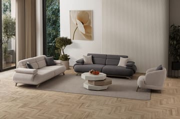 3-personers sofa Atelier Del Sofa Bonjo Silver (246 x 81 x 97 cm) Antracit - Antracit - Møbler - Sofaer - 3 personers sofa