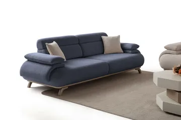 3-personers sofa Atelier Del Sofa Bonjo Silver (246 x 81 x 97 cm) Marineblå - Marineblå - Møbler - Sofaer - 3 personers sofa