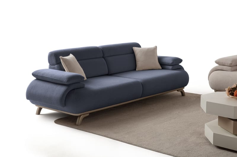 3-personers sofa Atelier Del Sofa Bonjo Silver (246 x 81 x 97 cm) Marineblå - Marineblå - Møbler - Sofaer - 3 personers sofa