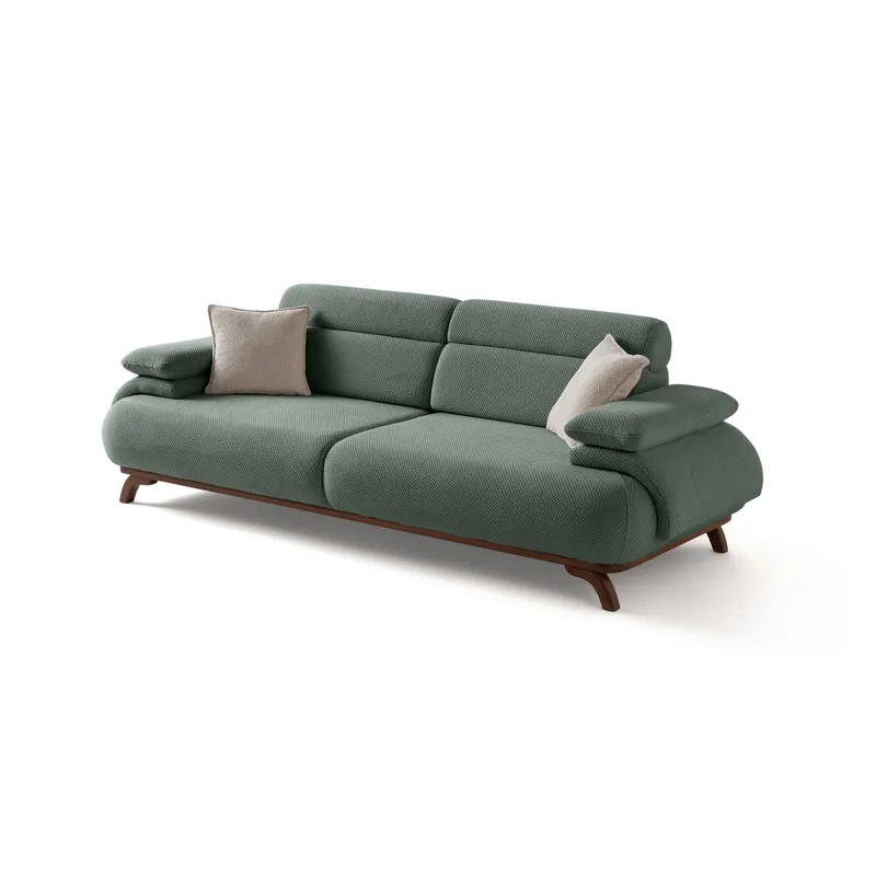 3-personers sofa Atelier Del Sofa Bonjo Valnød (246 x 81 x 97 cm) Grøn, Grøn