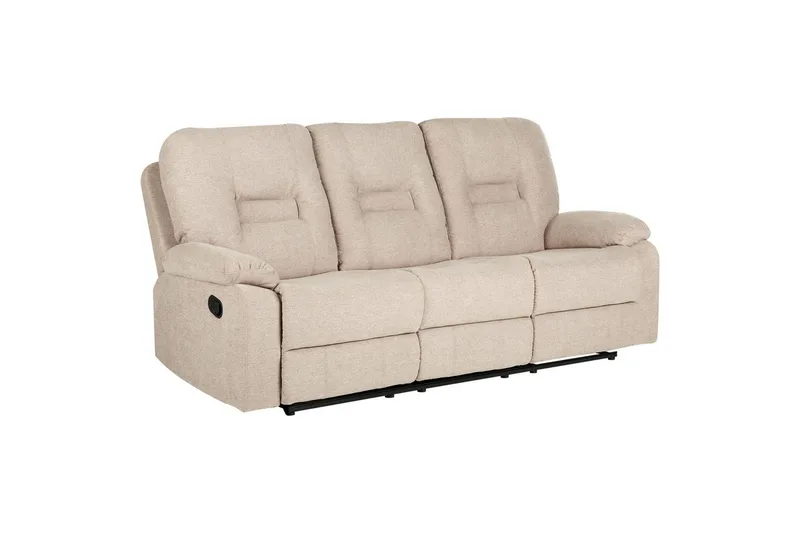 3-personers reclinersofa, manuel Delia - Beige, sort - Møbler - Sofaer - 3 personers sofa