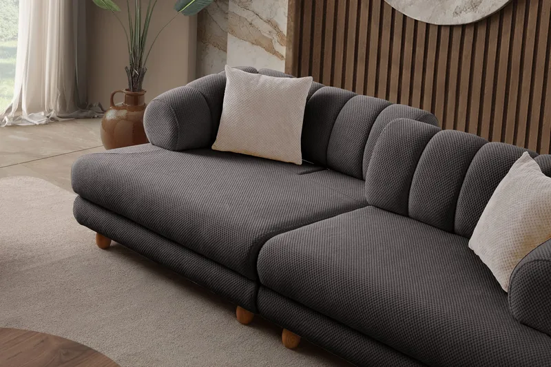 3-personers sofa Atelier Del Sofa Gloria (240 x 80 x 95 cm) Antracit - Antracit - Møbler - Sofaer - 3 personers sofa