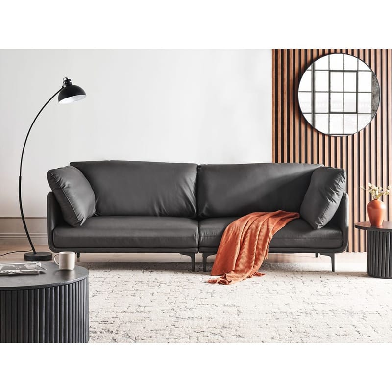 3-personers sofa Revsnes - Sort - Møbler - Sofaer - Lædersofaer