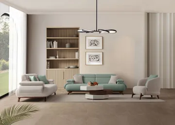 3-personers sofa Atelier Del Sofa Bonjo Valnød (246 x 81 x 97 cm) Sea Green - Havgrøn - Møbler - Sofaer - 3 personers sofa