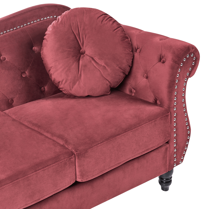 3-personers sofa Skien - Mørkerød - Møbler - Sofaer - Chesterfield sofaer