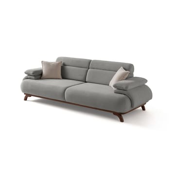 3-personers sofa Atelier Del Sofa Bonjo Valnød (246 x 81 x 97 cm) Grå - Grå - Møbler - Sofaer - 3 personers sofa