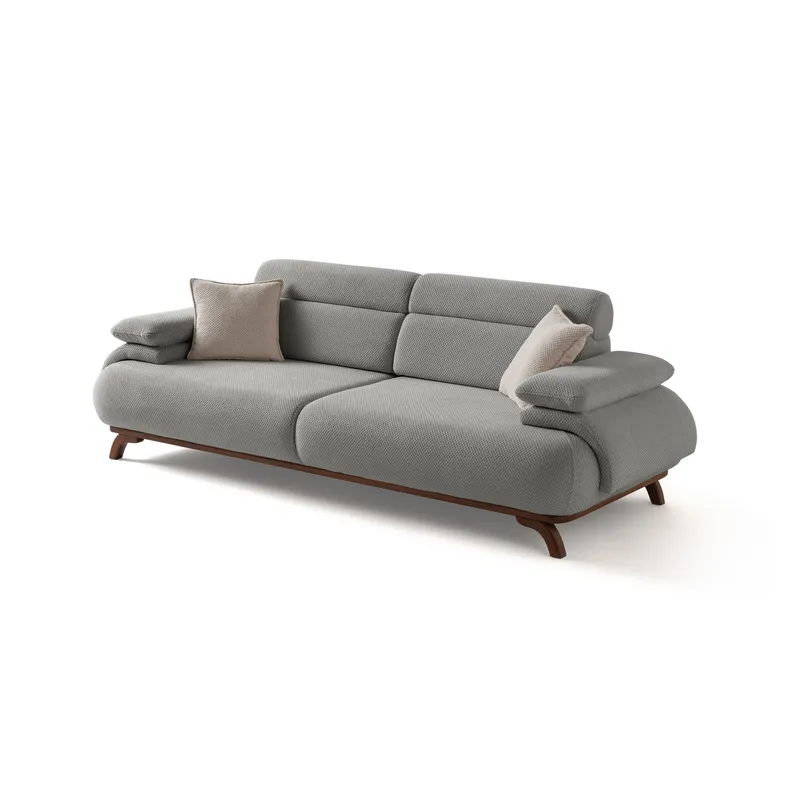 3-personers sofa Atelier Del Sofa Bonjo Valnød (246 x 81 x 97 cm) Grå, Grå