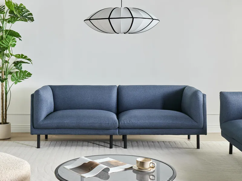 3-personers sofa Vorgod Stof - Mørkeblå - Møbler - Sofaer - 3 personers sofa