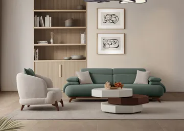 3-personers sofa Atelier Del Sofa Bonjo Valnød (246 x 81 x 97 cm) Grøn - Grøn - Møbler - Sofaer - 3 personers sofa