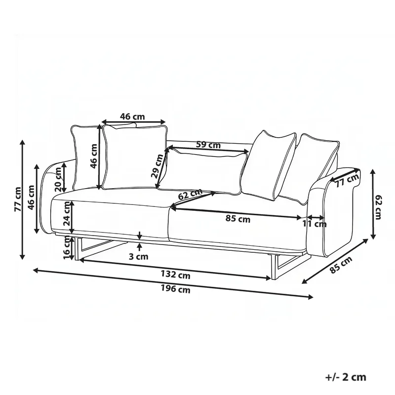 3-personers sofa Svanek - Off-White - Møbler - Sofaer - 3 personers sofa