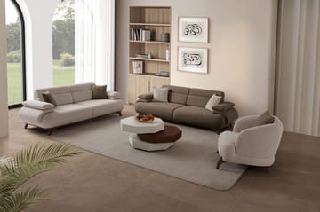 3-personers sofa Atelier Del Sofa Bonjo Valnød (246 x 81 x 97 cm) Jord - Jord - Møbler - Sofaer - 3 personers sofa