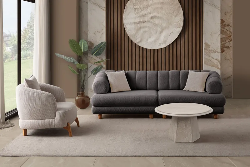 3-personers sofa Atelier Del Sofa Gloria (240 x 80 x 95 cm) Antracit - Antracit - Møbler - Sofaer - 3 personers sofa