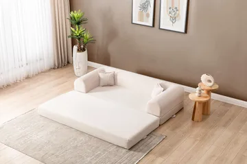3-personers sovesofa Atelier Del Sofa Legom Eco (190 x 90 x 25 cm) Creme - Møbler - Sofaer - Sovesofaer