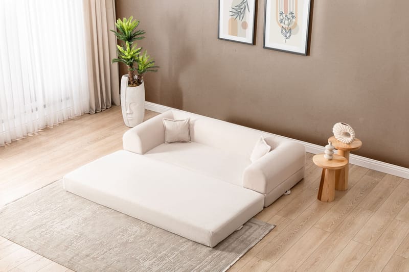 3-personers sovesofa Atelier Del Sofa Legom Eco (190 x 90 x 25 cm) Creme - Møbler - Sofaer - Sovesofaer