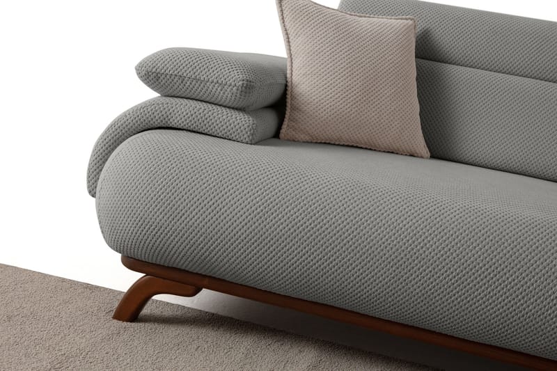 3-personers sofa Atelier Del Sofa Bonjo Valnød (246 x 81 x 97 cm) Grå - Grå - Møbler - Sofaer - 3 personers sofa