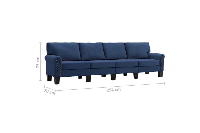 4-personers sofa stof blå - Blå - Møbler - Sofaer - 4 personers sofa