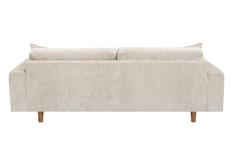 Boel 4-personers Veloursofa - Beige/Eg - Møbler - Sofaer - 4 personers sofa