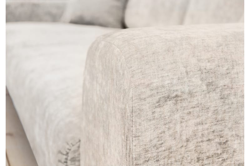 Boel 4-personers Veloursofa - Beige/Eg - Møbler - Sofaer - 4 personers sofa
