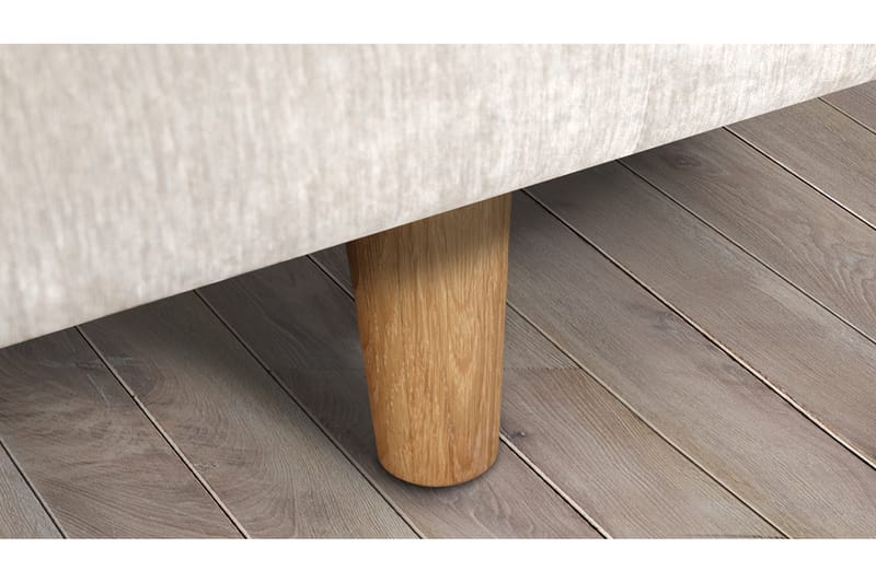 Boel 4-personers Veloursofa - Beige/Eg - Møbler - Sofaer - 4 personers sofa