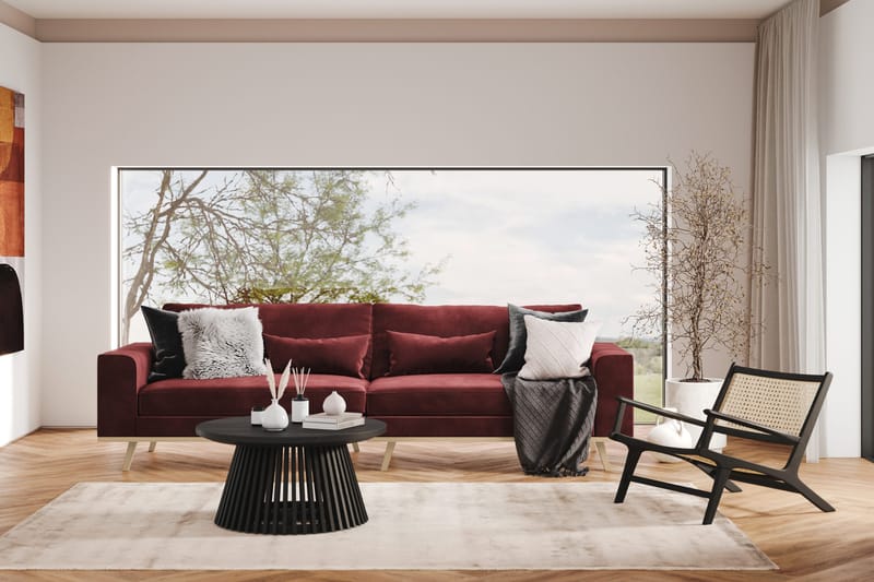 Copenhagen 4-personers Fløjlssofa - Lilla - Møbler - Sofaer - 4 personers sofa