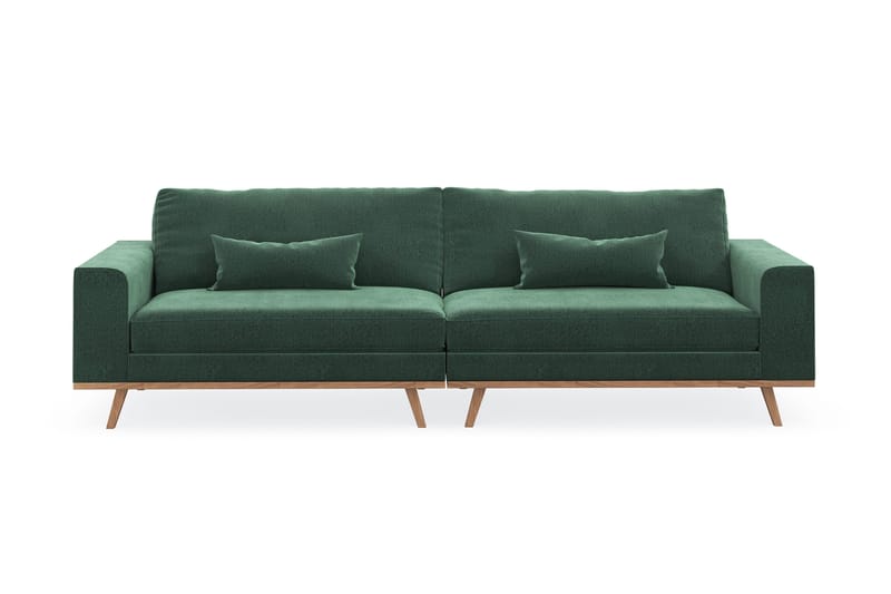 Copenhagen 4-personers Fløjlssofa - Mørkegrøn - Møbler - Sofaer - 4 personers sofa
