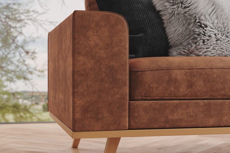 Copenhagen 4-personers Sofa i Kunstlæder - Brun - Møbler - Sofaer - 4 personers sofa