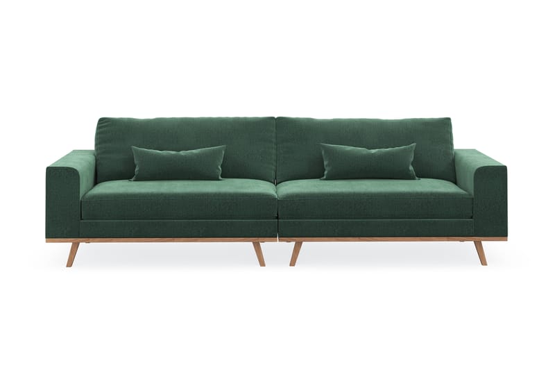 Copenhagen 4-personers Fløjlssofa - Mørkegrøn - Møbler - Sofaer - 4 personers sofa