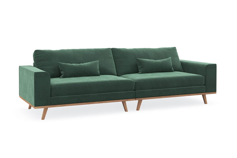 Copenhagen 4-personers Fløjlssofa - Mørkegrøn - Møbler - Sofaer - 4 personers sofa