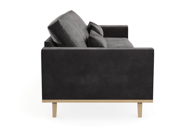 Copenhagen 4-personers Fløjlssofa - Mørkegrå - Møbler - Sofaer - 4 personers sofa