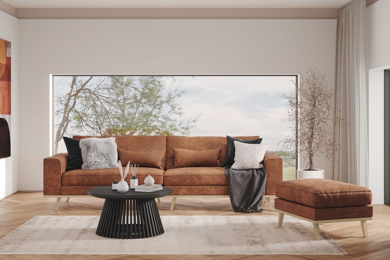 Copenhagen 4-personers Sofa i Kunstlæder - Brun - Møbler - Sofaer - 4 personers sofa