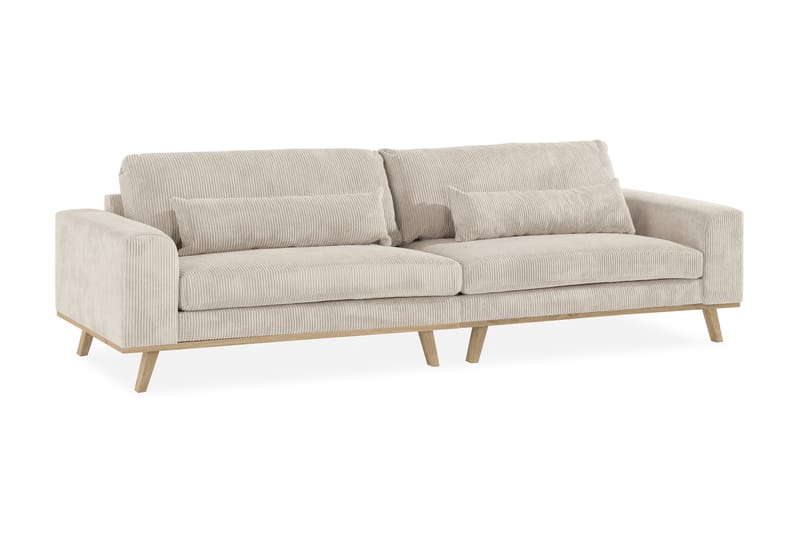 Copenhagen 4-Pers. Manchestersofa - Beige - 4 personers sofa