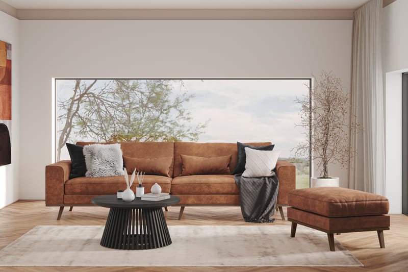 Copenhagen 4-personers Sofa i Kunstlæder - Brun - Møbler - Sofaer - 4 personers sofa