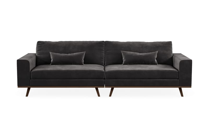 Copenhagen 4-personers Fløjlssofa - Mørkegrå - Møbler - Sofaer - 4 personers sofa