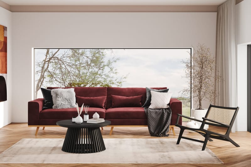 Copenhagen 4-personers Fløjlssofa - Lilla - Møbler - Sofaer - 4 personers sofa