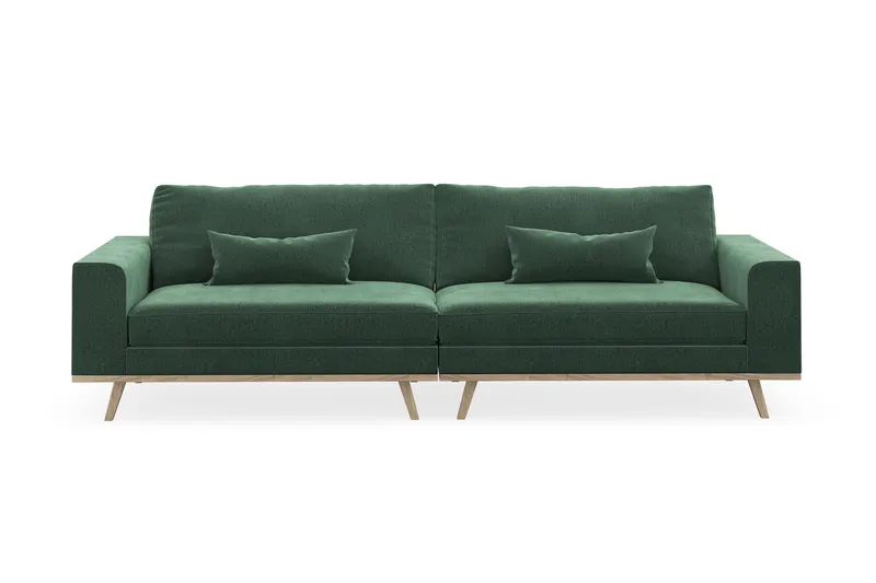 Copenhagen 4-personers Fløjlssofa - Mørkegrøn - Møbler - Sofaer - 4 personers sofa