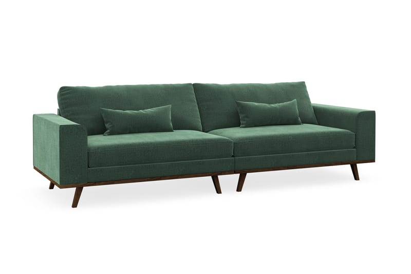 Copenhagen 4-personers Fløjlssofa - Mørkegrøn - Møbler - Sofaer - 4 personers sofa