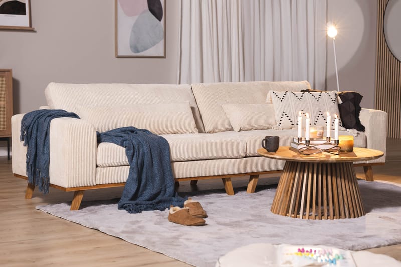 Copenhagen 4-personers Manchestersofa - Beige - Møbler - Sofaer - 4 personers sofa