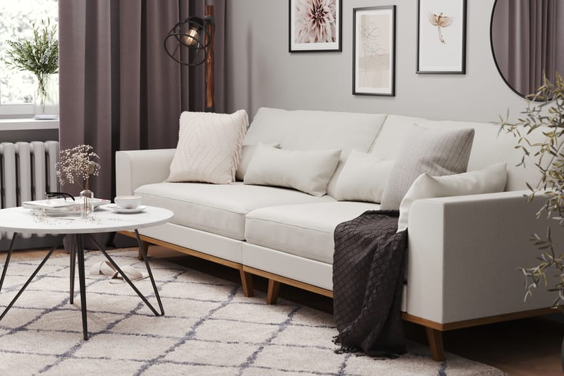 Copenhagen 4-personers Stofsofa - Lysegrå - Møbler - Sofaer - 4 personers sofa