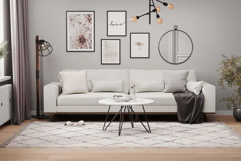 Copenhagen 4-personers Stofsofa - Lysegrå - Møbler - Sofaer - 4 personers sofa