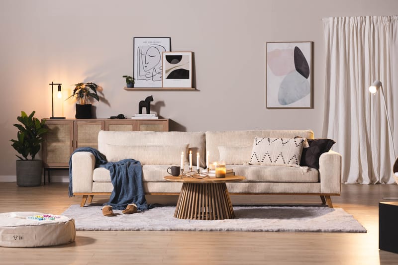 Copenhagen 4-personers Manchestersofa - Beige - Møbler - Sofaer - 4 personers sofa