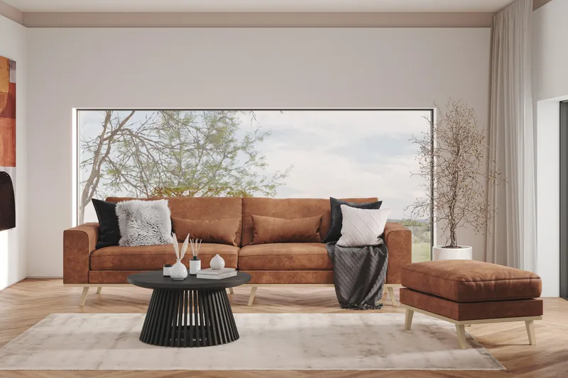 Copenhagen 4-personers Sofa i Kunstlæder - Brun - Møbler - Sofaer - 4 personers sofa