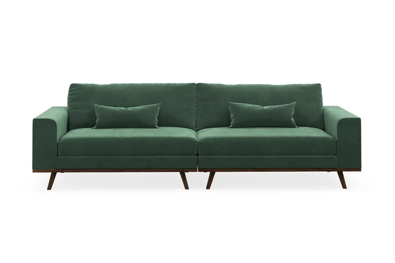Copenhagen 4-personers Fløjlssofa - Mørkegrøn - Møbler - Sofaer - 4 personers sofa