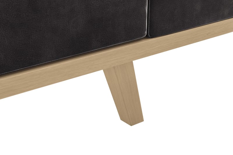 Copenhagen 4-personers Fløjlssofa - Mørkegrå - Møbler - Sofaer - 4 personers sofa