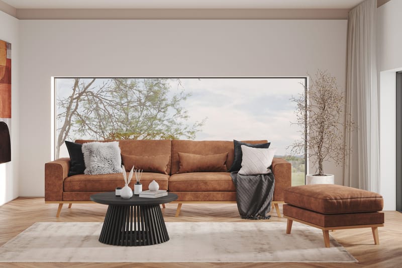 Copenhagen 4-personers Sofa i Kunstlæder - Brun - Møbler - Sofaer - 4 personers sofa