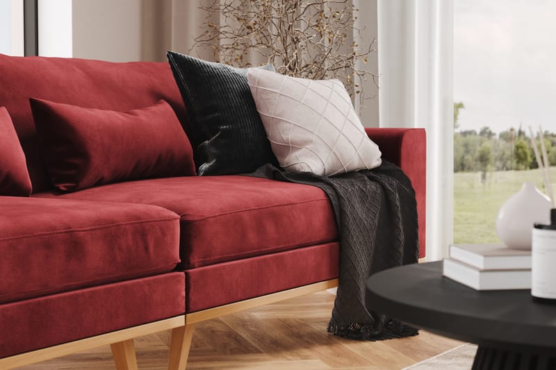 Copenhagen 4-personers Fløjlssofa - Lilla - Møbler - Sofaer - 4 personers sofa