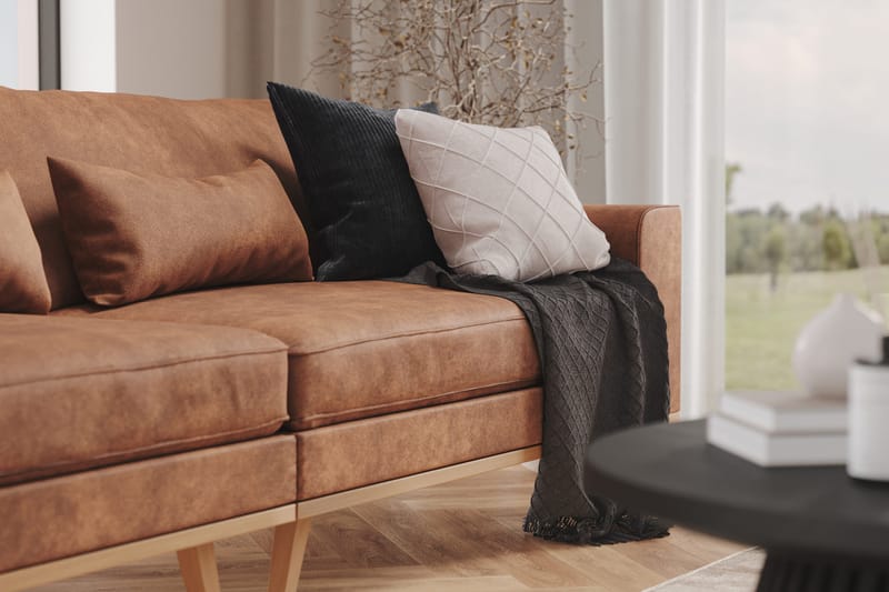 Copenhagen 4-personers Sofa i Kunstlæder - Brun - Møbler - Sofaer - 4 personers sofa